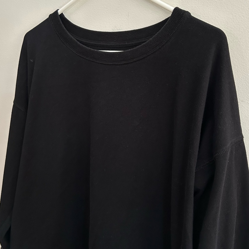 Eileen Fisher Traceable Organic Cotton Jersey Crew Neck Top Large Black Boxy Fit - Picture 4 of 9